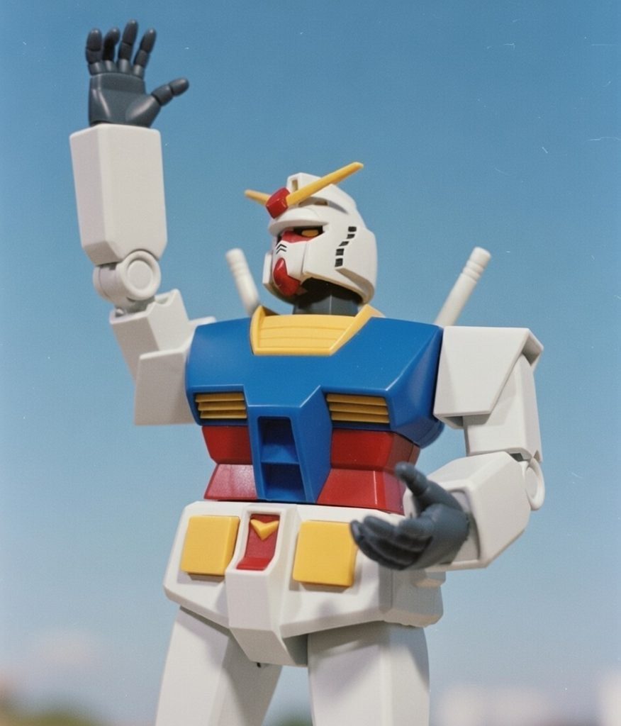 ハンドパーツは種類が豊富なので、このように万博ガンダム風のポーズも決まる(gundam-kao3)