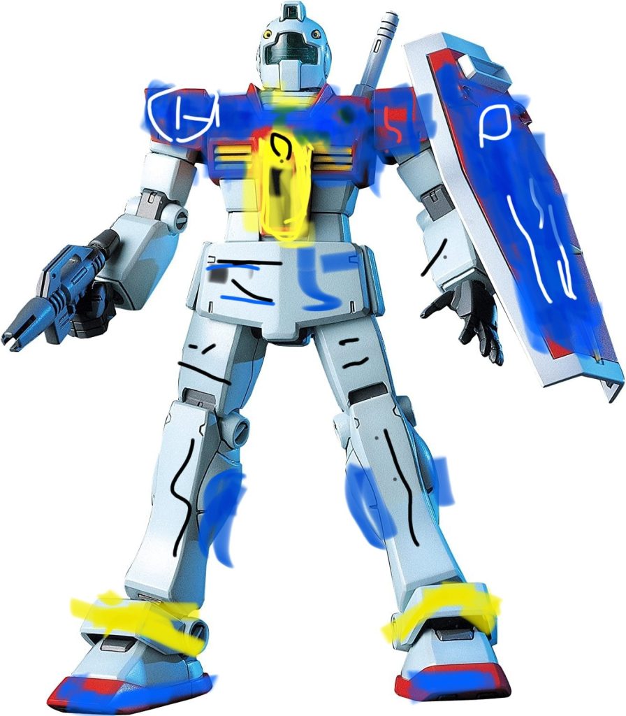 プラモを組み立てる前にイメージをシュミレーションしてみた時の画像です。だいぶ制作段階で変わりましたが…。