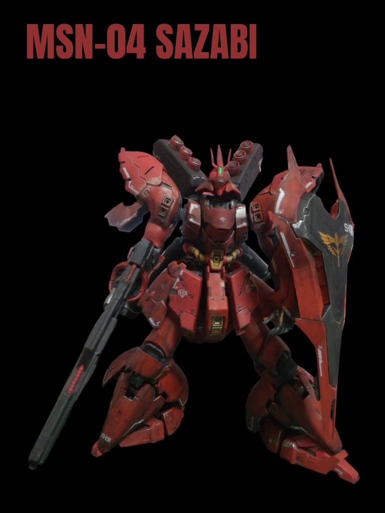 とにかく渋く作ろうということで、成形色より落ち着いたレッドに。元のキットの出来が素晴らしいので特に工作はしてません。付属のリアリスティックデカールを使用しましたが、写真だと反射で見立ちますが、実物はそれほど目立ちません。&nbsp;実は1点やらかしてて、モノアイガードのクリアパーツを曇らせてしまって近くで見てもモノアイがあんまり見えません(笑)