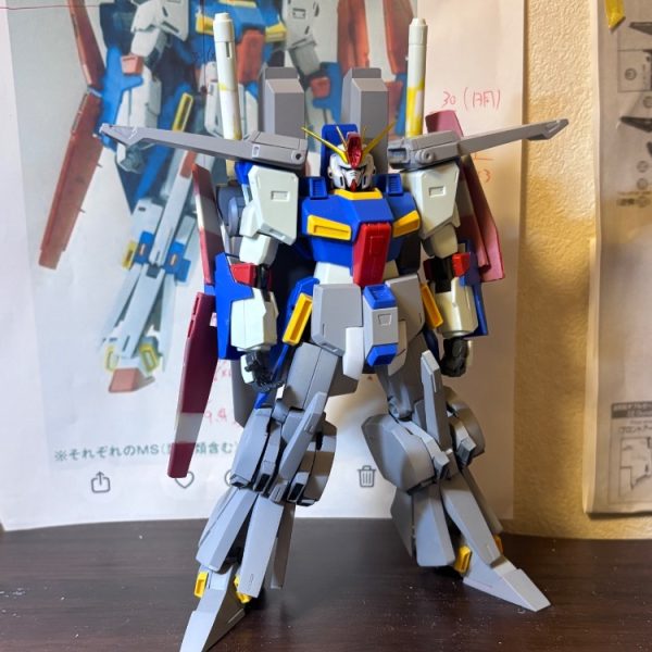 HGUC ZZガンダム制作中#13.後ろまわり
