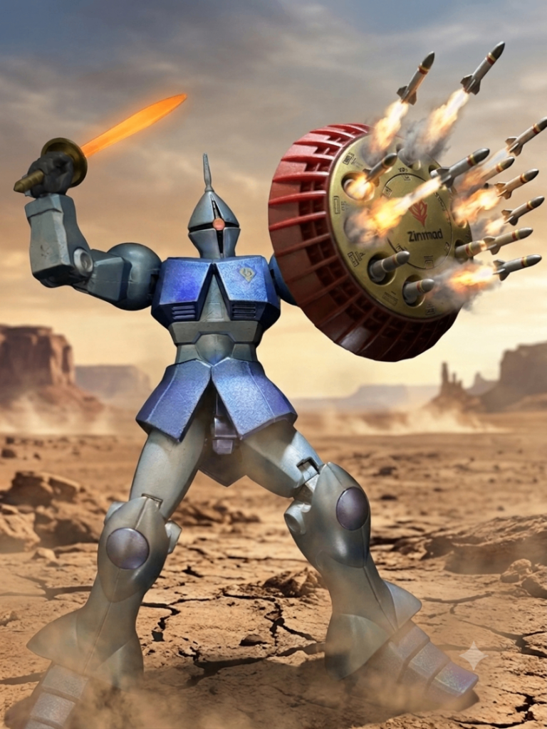 シールドミサイル発射‼️いや、Geminiくんそこはハイドボンブ（宇宙機雷）飛ばすとこやん(zaku-kao10)⁉️…まぁいいか（いいのか？）