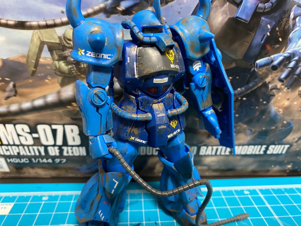 艶消しトップコート後のグフです！これで、やっと完成しましたぁぁ(zaku-kao6)&nbsp;