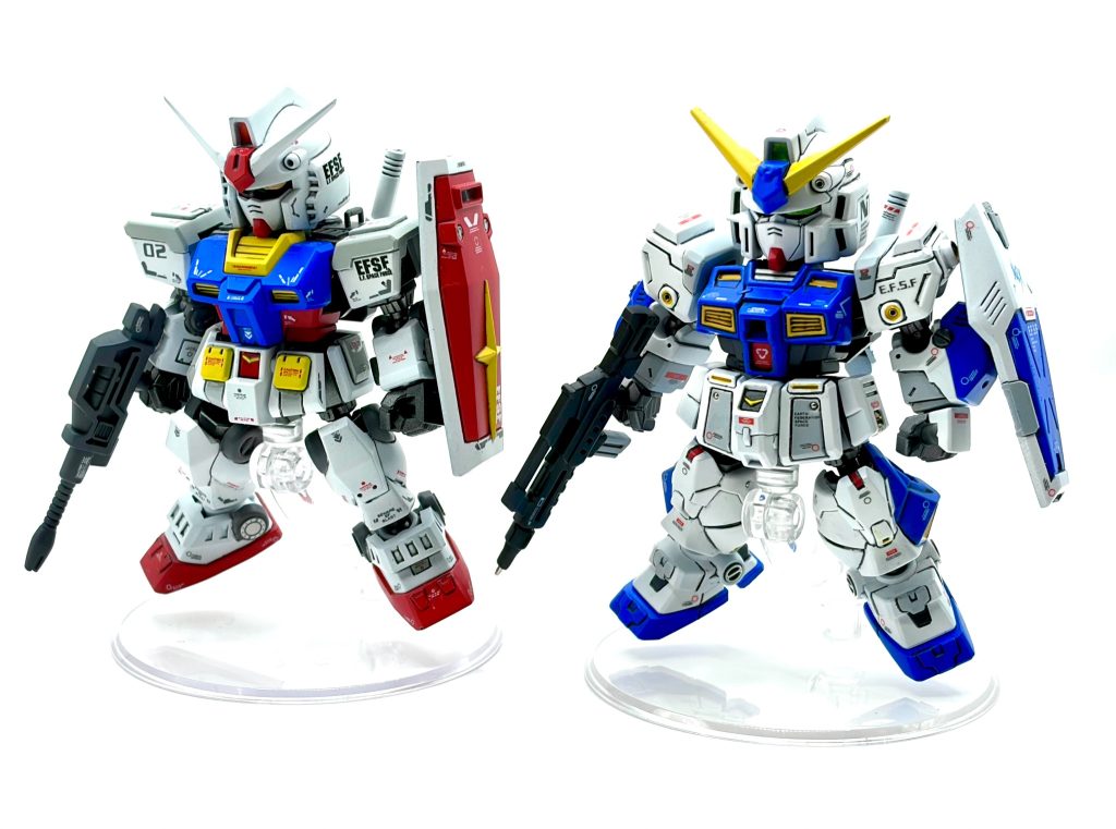 以前に製作した自身の初モビジョとなった初代ガンダムとの一枚　あんまりやってること変わりませんね笑😆
