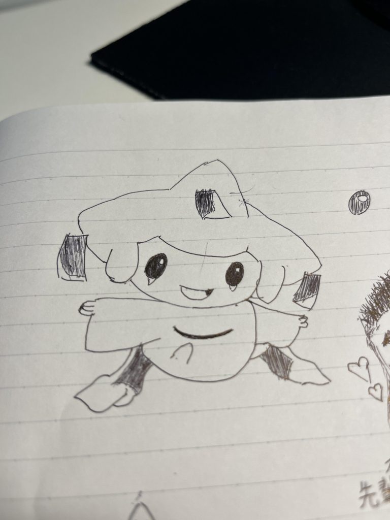 作品名：ラクガキ<p>とりま描いてみた！はやくpixivの世界に飛び込みたい！今回描いたのはジラーチ、マホロア、シャアザク、野獣先輩の４名。うん下手っぴ！！！特に野獣先輩の髪の毛ちぢれててち◯毛みたい。</p>
