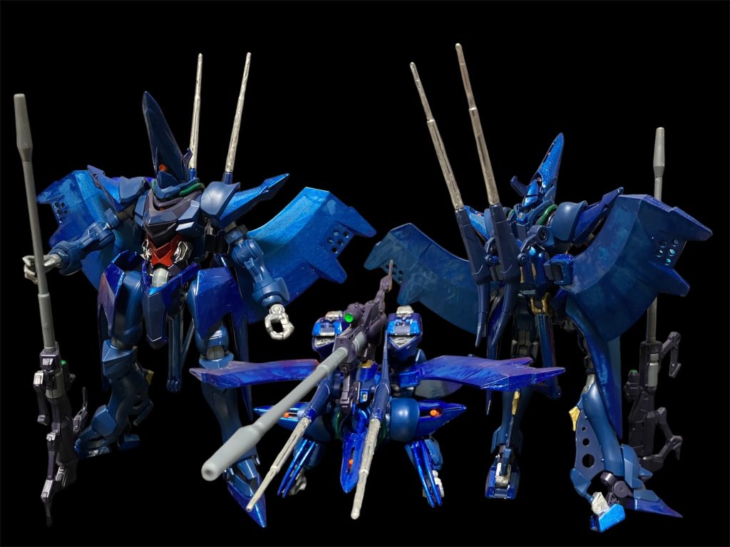 コアモジュールを務めるGQハンブラビ。ゲーツ機とは別の個体で、一部塗装のみの無改造。