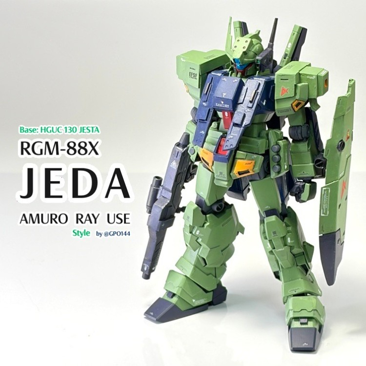 HG ジェダ(アムロ・レイ大尉機) 塗装完成品 ジェダ 2020（ムーンガンダム版アムロ・レイ大尉機）風｜gpo144さんの