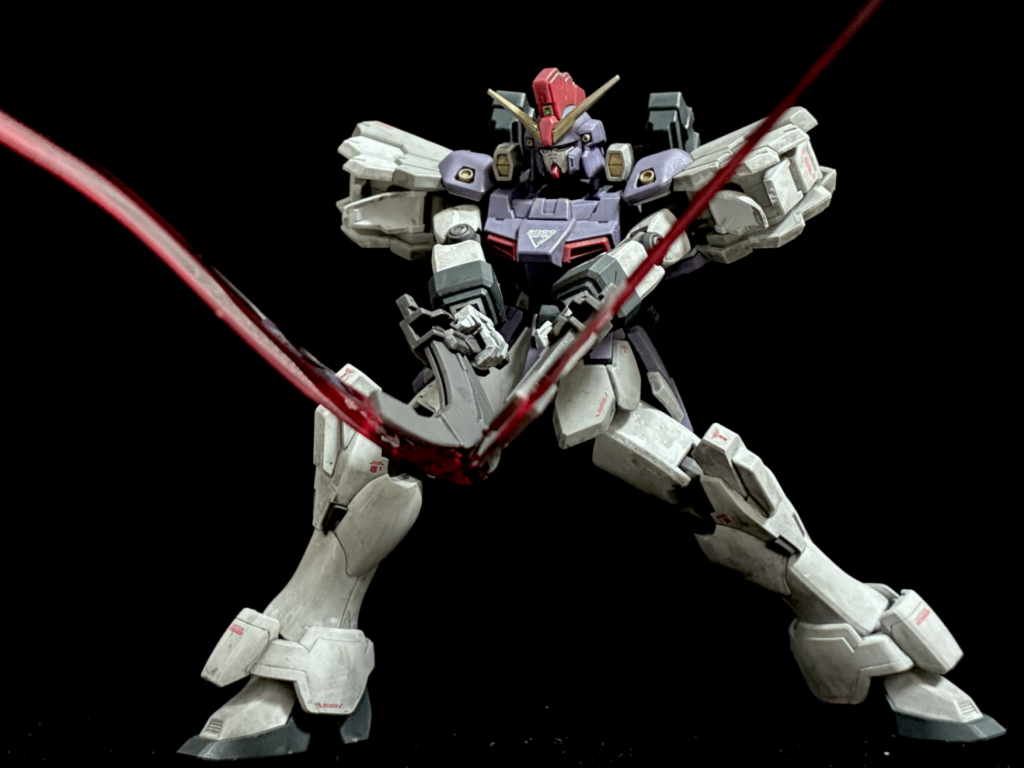 よく見る構図で〆。ご覧いただきありがとうございました。カラーレシピ:本体黄色部:ガンダムマーカーゴールドバーニアノズル:ガンダムマーカーシルバー
