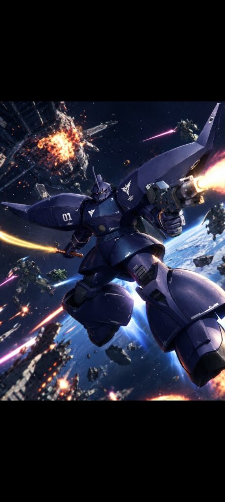 AIで「宇宙で戦うリゲルグ」を再現しました。最近はAIで画像を編集するのに凝っています😄