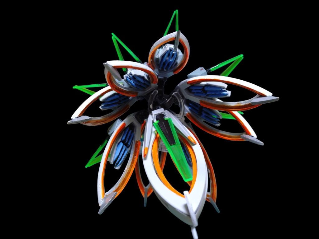 後ろから見ると箒より花のようになりました