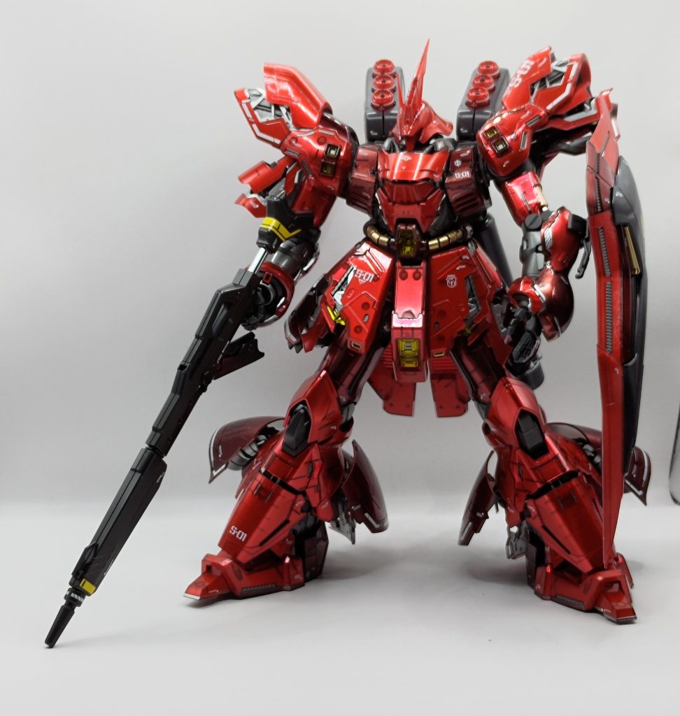 ロングライフル&装甲展開パケ絵の状態です。フレームも全部メタリック系で塗ったのでチラ見えするフレームがお気に入りです。