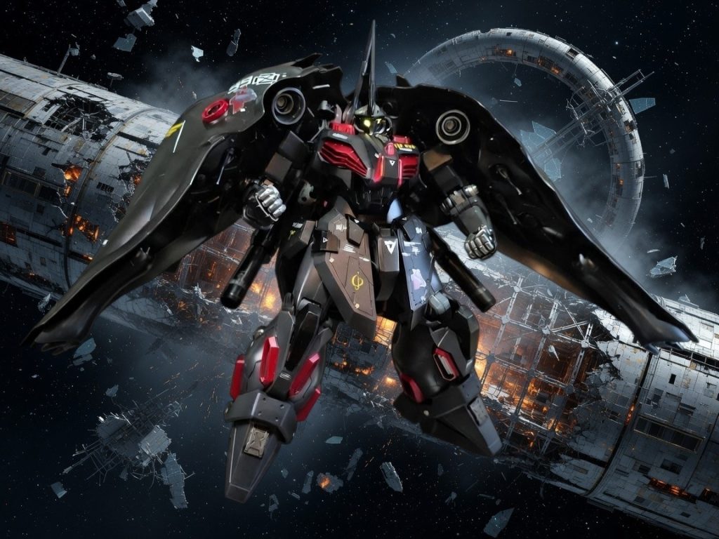 &nbsp;NZ-NEB-99Ω “Nebula（ネビュラ）”#機体概要型式番号：NZ-NEB-99Ωコードネーム：Nebula-Ultimate（ネビュラ・アルティメイト）開発：新生ネオ・ジオン技術開発局（アナハイム極秘協力説あり）配備想定時期：U.C.0093第二次ネオ・ジオン抗争終盤分類：ニュータイプ専用超高機動強襲殲滅MS# 開発経緯サザビー完成後、ネオ・ジオン内部ではある問題が浮上していた。「νガンダム級ニュータイプMS同士の戦闘では、通常火力では決定打にならない」特に、- サイコフレームによる異常反応- フィン・ファンネル防御- 高機動回避- Iフィールド兵装これらへの対抗には、“単純な高火力”だけでは不足していた。そこで開発されたのが、「超火力」「ビーム偏向対策」「ニュータイプ共鳴戦闘」を統合した異形MS、Nebulaである。本機はサザビーの発展機というより、「MSサイズで機動要塞を成立させる」思想に近い。# 機体コンセプトNebulaは以下4要素を統合している。- 超長距離殲滅- 艦艇級白兵戦- ビーム偏向戦闘- ニュータイプ共鳴制御結果、通常MS戦術を完全に逸脱した「一機戦略兵器」となった。# 外観特徴肩部、背部の巨大バインダーユニットは、単なる装甲ではない。正式名称：「ノワールネビュラ」機能：- 大型姿勢制御バインダー- 拡散型AMBAC補助- 放熱板- サイコミュ受信補助- Iフィールド偏向膜展開- 追加スラスター戦闘時には花弁状に展開。高機動時は粒子光を曳き、“星雲”のようなシルエットを形成する。# 機体性能## 動力超大型熱核反応炉＋高密度コンデンサ直結式。さらに、サイコフレーム共振によって瞬間的出力を異常増幅可能。理論値ではνガンダムの約2.5倍近い瞬間出力を記録したとされる。ただし安定性は極めて低い。# 特殊システム## Ω（オメガ）サイコミュサザビー系サイコミュを極限発展。特徴：- 複数火器同時未来予測制御- ビーム到達予測- 全周空間認識- 機体姿勢先行補正ニュータイプ搭乗時、「敵の攻撃軌道を先に知覚して動く」レベルの反応速度を発揮する。しかし脳負荷が凄まじく搭乗者に絶大な負担を強いる。武装:・FNL-24A マルチロールサイコミュユニット( ファンネル)・グラムブレイカー対艦刀・ARX-HBLR-99　アークブラスト&nbsp;・ミサイルポッド( 12発/12発)×2基・ロングビームキャノン×2基・ヘッドバルカン・バインダーパルスキャノン×4基・メガビームサーベル×2本※(HADES)