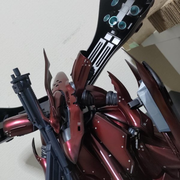 昨年にメルカリでhgナイチンゲールを購入したらre100ナイチンゲールが届いたので、そのまま製作しています。仕事が忙しいすぎて全然塗装ができませんあと少しなんですが、完成まで半年はかかるかなと思われます。なので先に備忘録として本体赤ガイア黒サフ→クレオスルビーレッド→クレオスクリアーレッドフレームガイア黒サフ→クレオスgxメタルブラックバーニア(塗装中)ガイア黒サフ→クレオススーパーシルバー→クレオスクリアーブルー→クレオスクリアーイエロー腕メカサフスーパーヘヴィ武器未定デカールは1/100逆襲のシャア23を使用予定ラッキーな事にモノアイのLED付きでした。(3枚目)