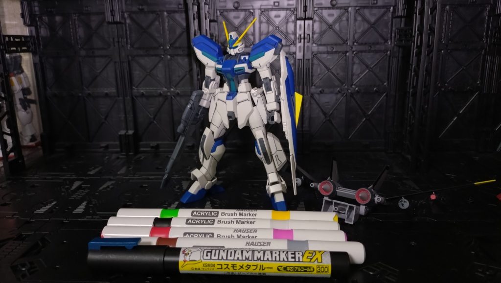 今回も部分塗装で水性アクリルマーカーとガンダムマーカーを使用しました‼️