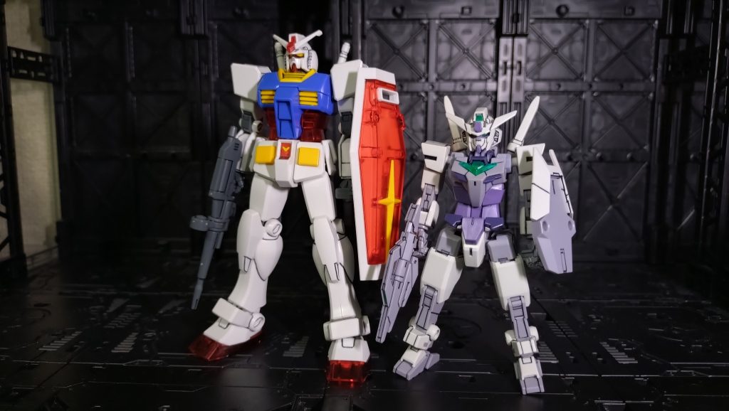一応、比較としてEGガンダムを並べておきます。