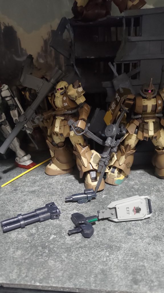 銃身　プラパイプ　ブラバンスコープ　クリアランナーシールドセンサー　ガトリング部　パワージムカーディガンのガトリング&nbsp;塗装荒トップコートなし