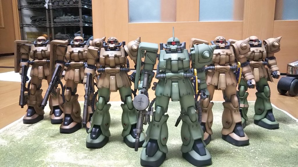 作品名：キンバライト鉱山のザクチャレンジ<p>残り3機完成、完成品投稿は来月 ご期待下さい💦</p>
