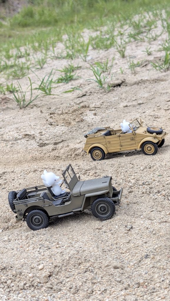 作品名：Mioのキツネくん乗せました👍🏻<p>前に作った1/35ミリタリー系の車両2台に、ウチのキャラクターのキツネくんを3Dプリントして乗せてみました😊✨ カワユす😻</p>
