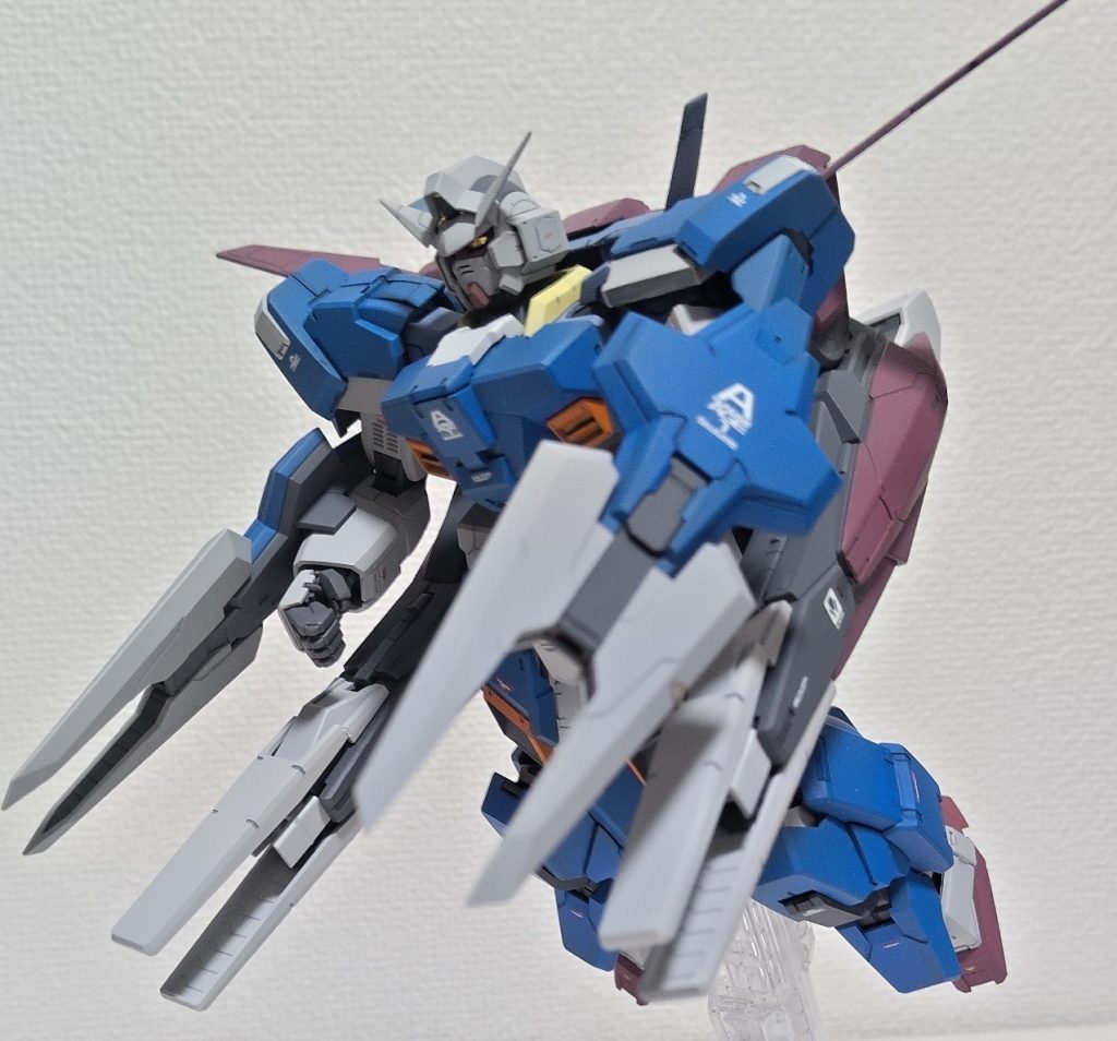 グランサアーマー塗装レシピ下地メカサフライト青　アイスコバルトブルーオレンジ　EXオレンジ＋蛍光オレンジ