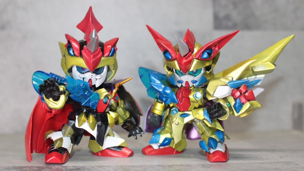 息子ゼロガンダムと改修したことでなんとなく前より派手さで息子に追いついたかも...?目線変更パーツ作っときゃよかった...!!&nbsp;
