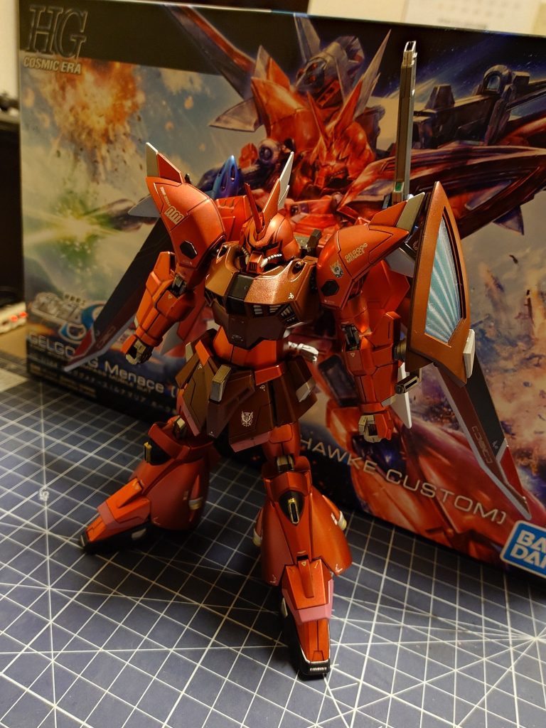 他のシーフリキットもメタリックで塗ってるのでゲルググもメタリック系で。胴体がいい感じの色になってくれてよかったです！