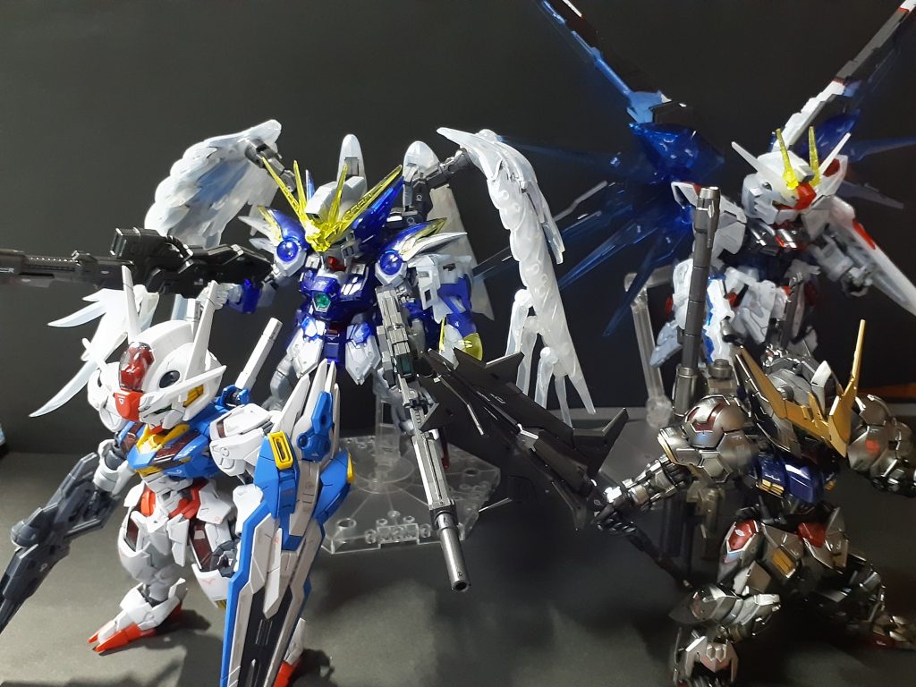 MGSDもデスティニー以外は何とか揃いましたが、エアリアル以外はガンベ限定、エアリアルも新千歳で買ったので実質全部ガンベで買ってるという……まだ地元では普通に売ってるところを見たことはないですね。