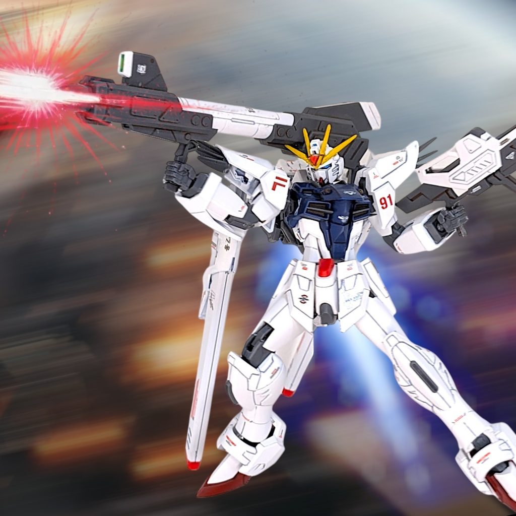 MGですが、サイズ的にはHGに合っていて、使い勝手がとても良いです今回はF91なのでイメージにピッタリでした(gundam-kao6)