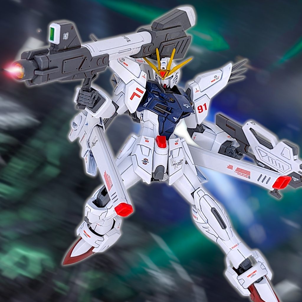 今回はライフリをF91と組み合わせてみました！以前より相性が良さそうと思っていましたが、実際二つのキットを比較すると、ライフリはF91と似ている要素もかなり多く、安心して作れました(gundam-kao6)