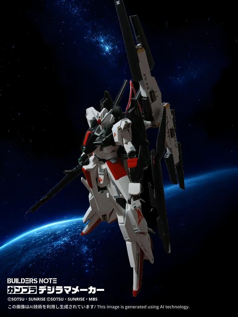 Zガンダムっぽく、νガンダムっぽく。あ、ビームサーベルが。。。どこへ(笑)