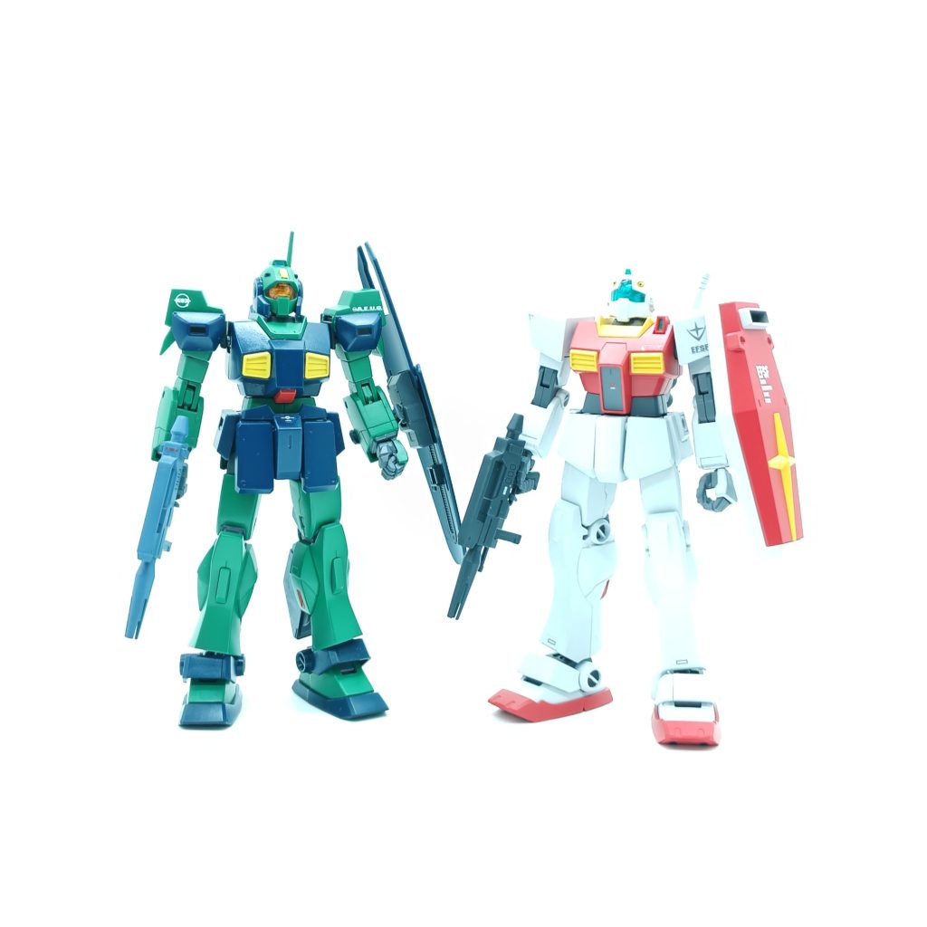 あくまでもティターンズのジムⅡではなく、連邦軍のジムⅡとして作りました。ネモと並べると、ガンプラが発売された時期も近くいい。
