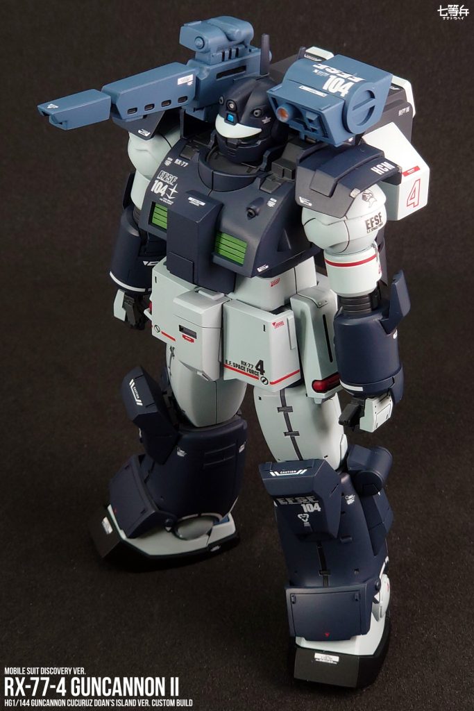 オリジンMSD系のガンキャノンⅡはこんな感じかなと考えながら作りました。パーツつければいける！といつも通りの安易な考えで結局いろいろ大変でしたが、完成してよかったです！ドアン版ガンキャノンに旧キットとMGサンドロックのパーツを使っています。頭は火力試験型です。最後に余ったスプレーミサイルを手持ちにしてみました。遊び設定で鉄騎兵中隊のシンボルを貼ってみました。いつも通り反省点は多いですが概ね満足です!地球連邦軍万歳🙌