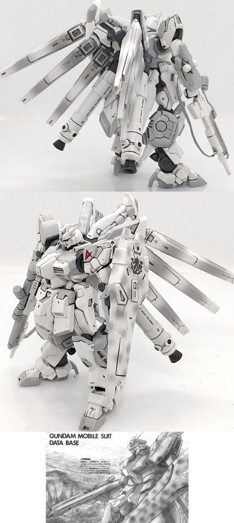 改修塗装完成品 Hi-ν ガンダム ロールアウトカラー (出渕氏イラストアレンジ） ガンダムアーティファクト–4枚目/制作者：ランゼル