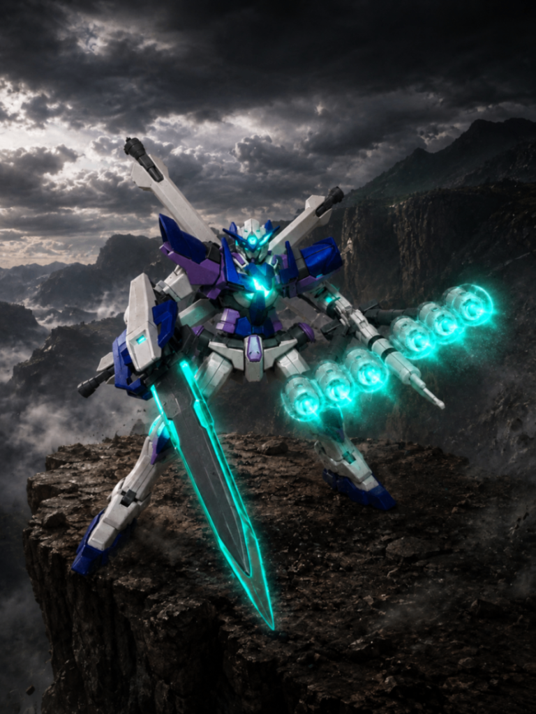 銃身はアームアームズで両サイドはビルダーズパーツのファンネルコンテナの下部とファンネルでピーコックスマッシャーもどきを作りました。