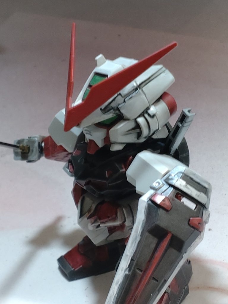 塗装感を戻す作業　試作　SDガンダムアストレイ赤