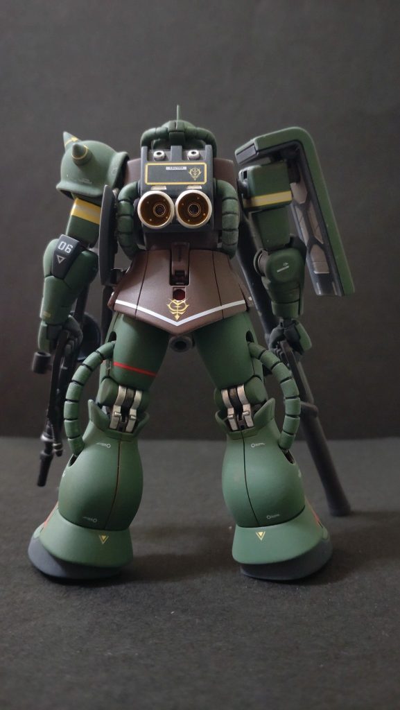 今作もモノアイスリット幅詰め、HアイズをSPプレートにはめ込み後埋め込み.バックパックのバーニアを大型化。