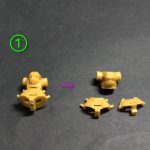アーティファクトリックディアスの腰下の加工になります。①の画像で左側の元キットの[…]