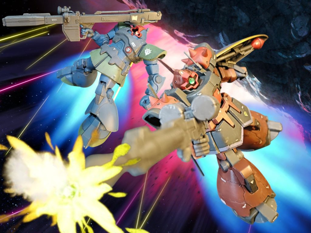ソロモンの悪夢と呼ばれることになった撤退戦でデラーズ艦隊も参戦していたらという設定でデジラマにしてみました。あまりの無双ぶりにジオンの赤鬼青鬼と呼ばれたとかなんとかｗ最後までご覧いただきありがとうございました。