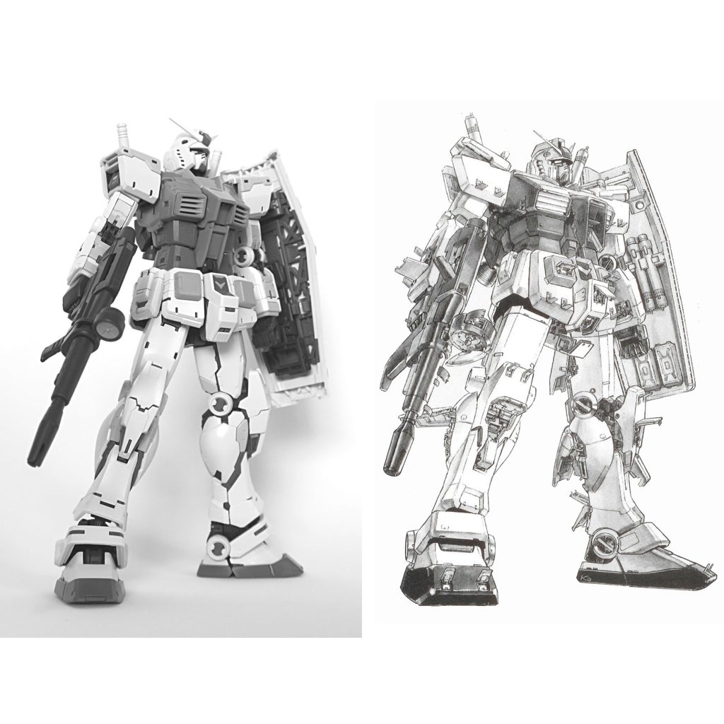 RG ガンダム Ver.2.0で HG ガンダムのイラストを再現してみた
