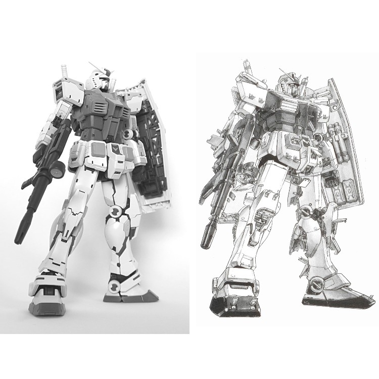 RG ガンダム Ver.2.0で HG ガンダムのイラストを再現してみた