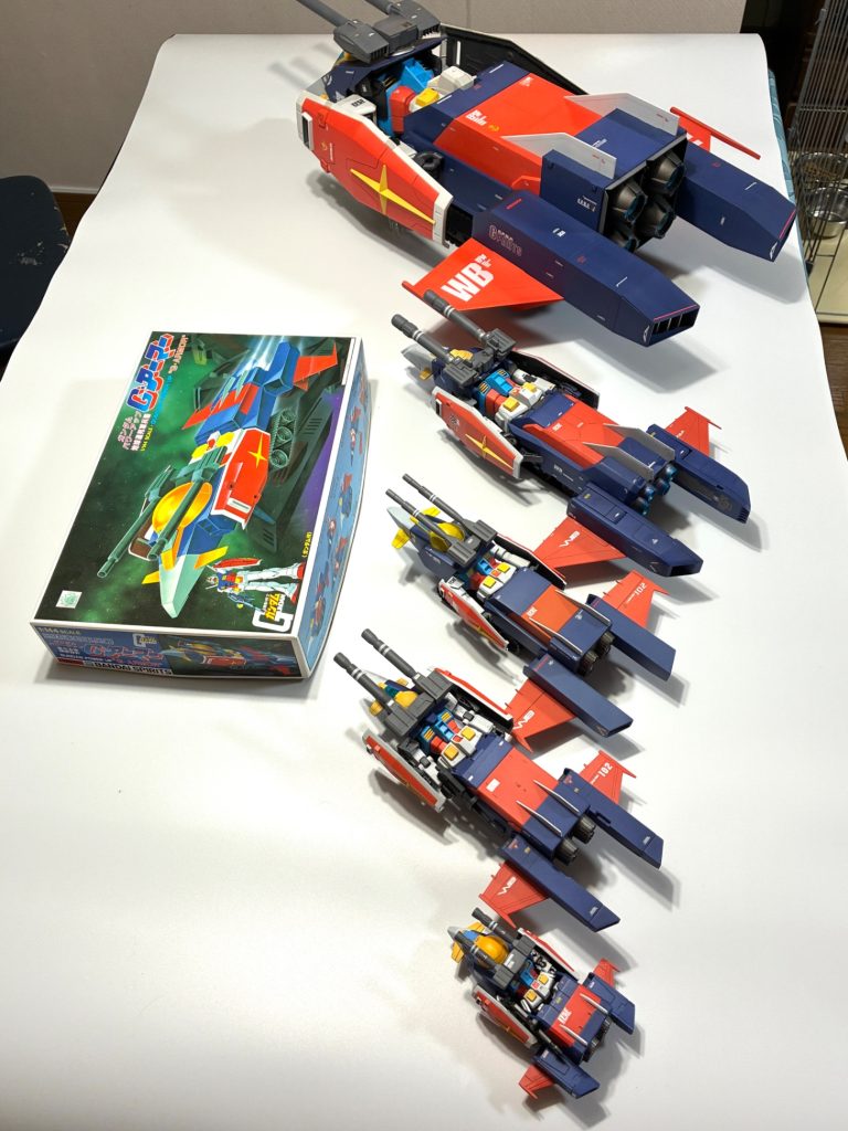 1/144旧キットの箱かこれくらいです。こうして見ると各機細かなディテール違いがあり面白いです。