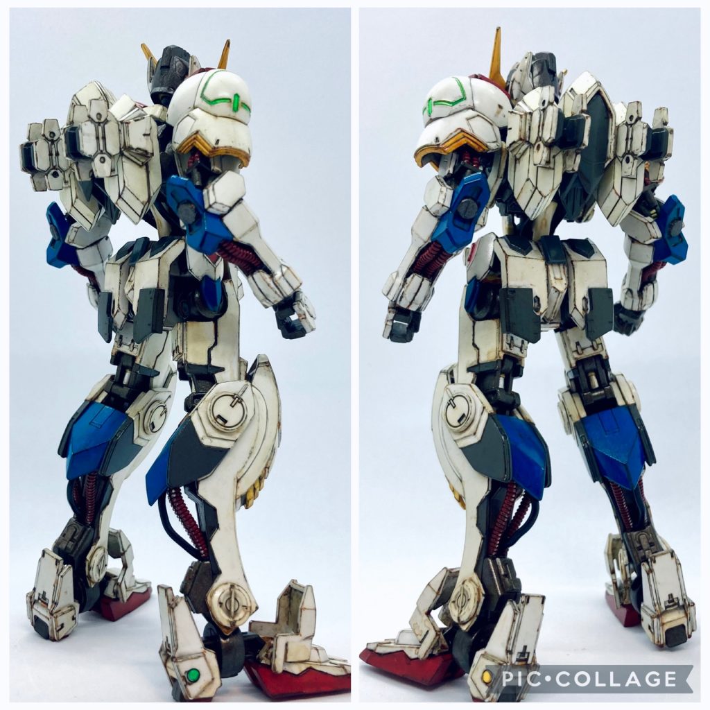 全身にディテールアップパーツやジャンクパーツを貼ってます。筋彫りも少し追加しております。