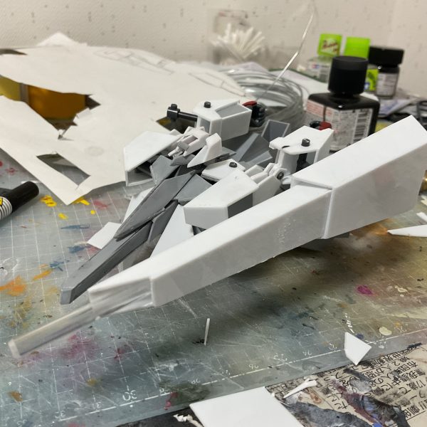 フルスクラッチギャプランです。現在ここまで進みました。あとはバックパックとブースター作れば完成です。（2枚目）