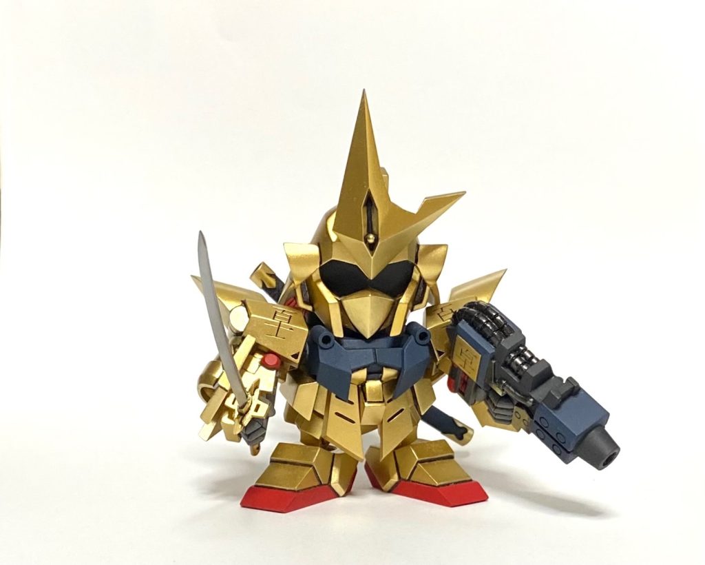 黄金剣士百士貴の元ネタ、BB戦士の武者百士貴のパッケージイラスト的なポーズです。