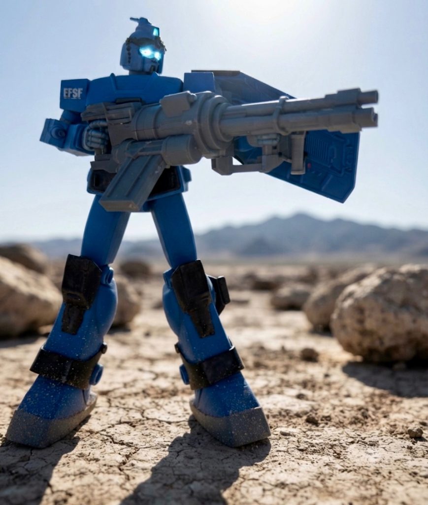 そしてそれを青くデジタルペイントした「80年代風ペイルライダー(zaku-kao2)」