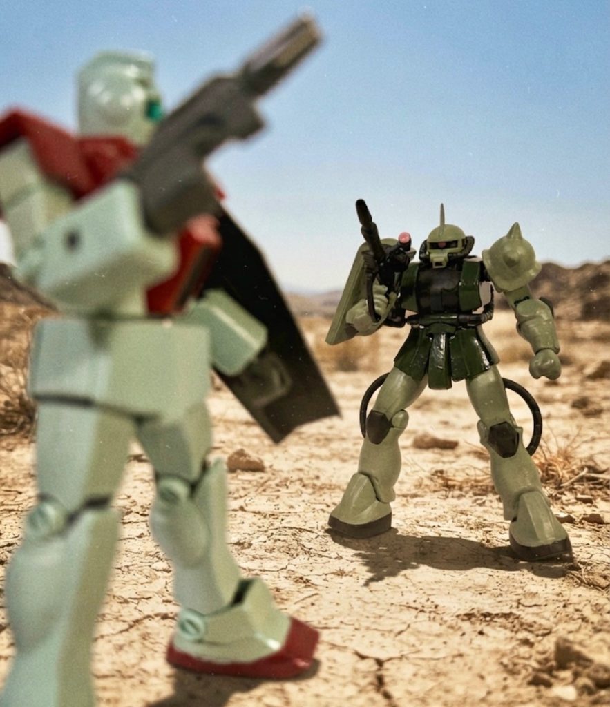 因縁のライバル、GMと対峙。どちらもよく動く(gundam-kao3)