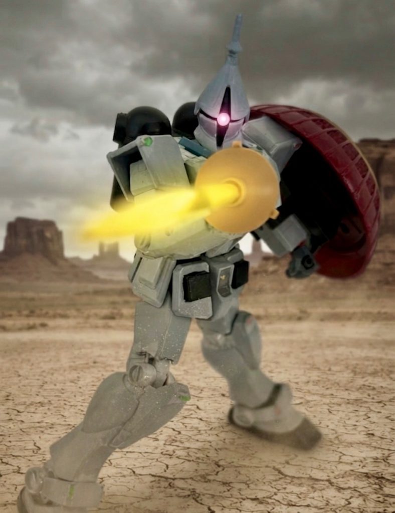 MGギャンのパケ絵風ポーズ(zaku-kao5)