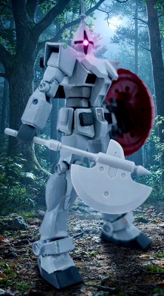 少しは中世の騎士っぽくなったかな(zaku-kao5)