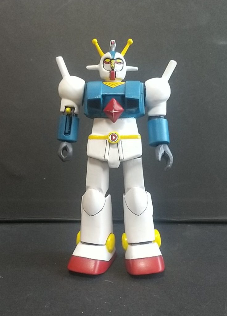 コンセプトは「ガンダムとマジンガーの区別も良くわからないような昭和のおじさんが考えたどこかがズレた感じ」と、「ガンダムと思ってうきうきで手にした子供を一瞬で真顔にさせる程度のダサさ」です