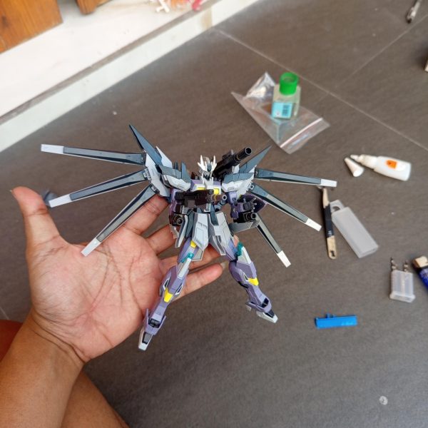 I created the RX-93 V6 Hi-ν METEOR using the Hi-ν Gundam as the primary base, with the SNAA Thunder Incise Grace as the foundation for the design transformation. I reshaped the Hi-ν's silhouette and proportions into a sleeker, sharper, and more aerodynamic form, with visual characteristics inspired by Gundam SEED.AbilityAll-Range Combat — I combined the multi-target combat capabilities of a Coordinator with the Newtype Psycommu Funnel system, allowing Hi-ν METEOR to engage multiple targets simultaneously from different directions.Armament6× Funnel — Long-range and multi-directional attacks.1× Beam Rifle — Mid-range weapon.2× Beam Blasters — Additional mid-range firepower.1× Beam Blaster Bazooka — Heavy-firepower weapon.1× Long Blade — Right-arm melee weapon.1× Claw Double Blade — Left-arm melee weapon.1× Buckler — Small defensive shield.Combat StyleI designed Hi-ν METEOR's combat style around the characteristics of the Freedom Gundam, focusing on high mobility and multi-lock attacks. The Funnels and beam weapons can be deployed simultaneously to engage multiple targets from different directions, while the melee weapons are used for close-quarters combat.#Gunsta #Gunpla #GunplaCustom #CustomGunpla #Gundam #HiNuGundam #HiNuVrabe #SNAA #ThunderInciseGrace #GundamSEED #FreedomGundam #GunplaBuild #GunplaKitbash #GunplaModification #CustomBuild #GundamCustom #AllRangeCombat #Psycommu #Funnel #Mecha #MechaCustom #GunplaPhotography #GunplaCommunity #BandaiGundam #GunplaIndonesia&nbsp;（7枚目）