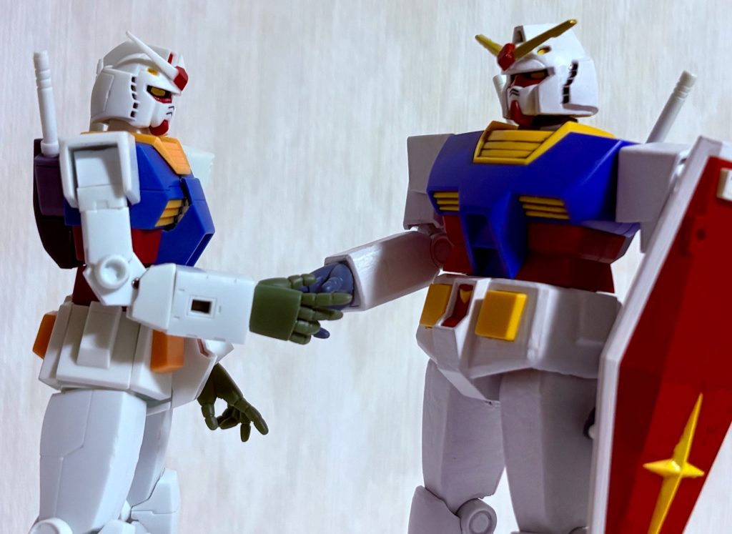 同じガンダムでも見た目や印象は変わるが、どちらもそれぞれの魅力があるのがよき。