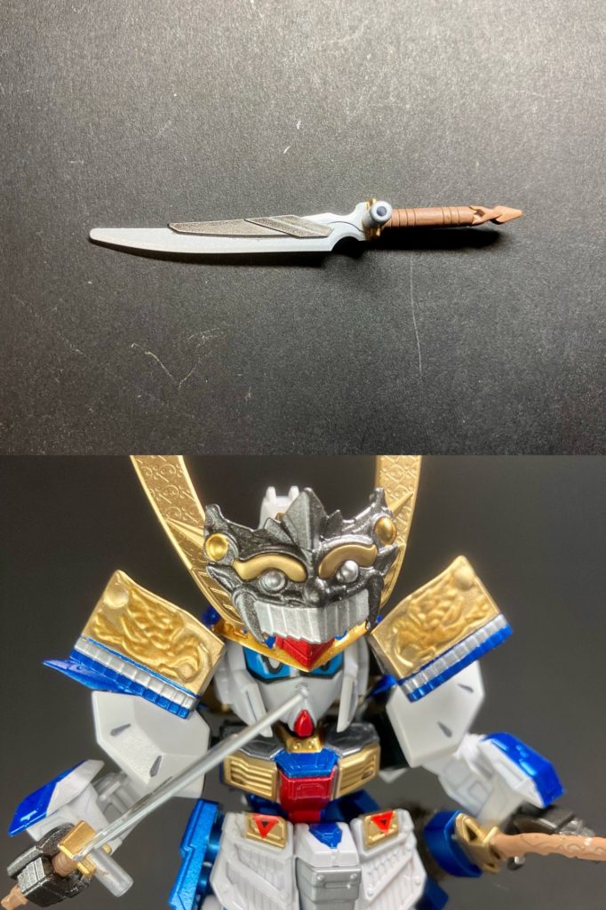 【今剣】(いまのつるぎ)義経ガンダムF九rO愛用の守り刀。山城国の伝説的刀匠・三条小鍛冶宗近ガンダムの作と伝わる。鞍馬山での修行時代に鞍馬寺別当より譲り受け、以来肌身離さず帯びる懐刀。小回りが効きトリッキーな義経の戦闘スタイルと相性が良く、長大な膝丸と組み合わせて実戦で活躍する！
